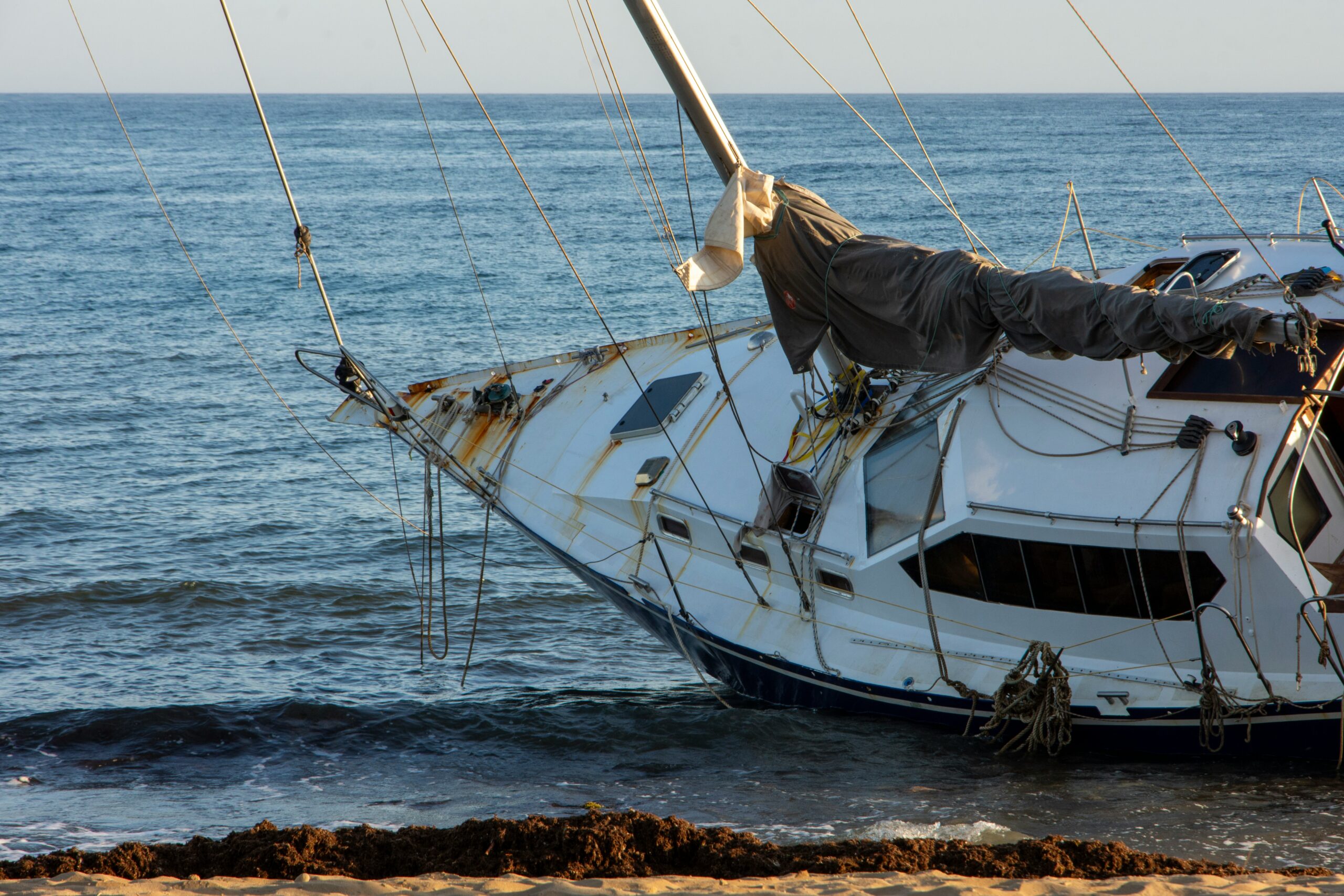 Abandoned sailing boat
